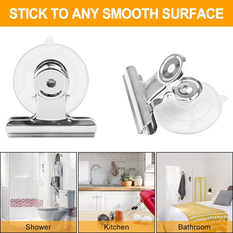 Aufind 20 Packs Suction Cup Clip Plastic Round Suction Cup Clamp Holder Strong Window Glass Suction Cup Clip for Hanging Kitchen Bathroom Office Accessoriesâ€¦ - Image 3